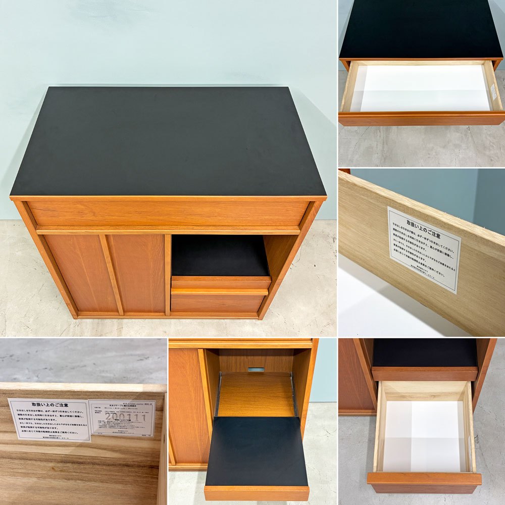 ウニコ unico ウィック WICK キッチンカウンター キッチンボード キャビネット チーク材 W80㎝ 廃番 ◎