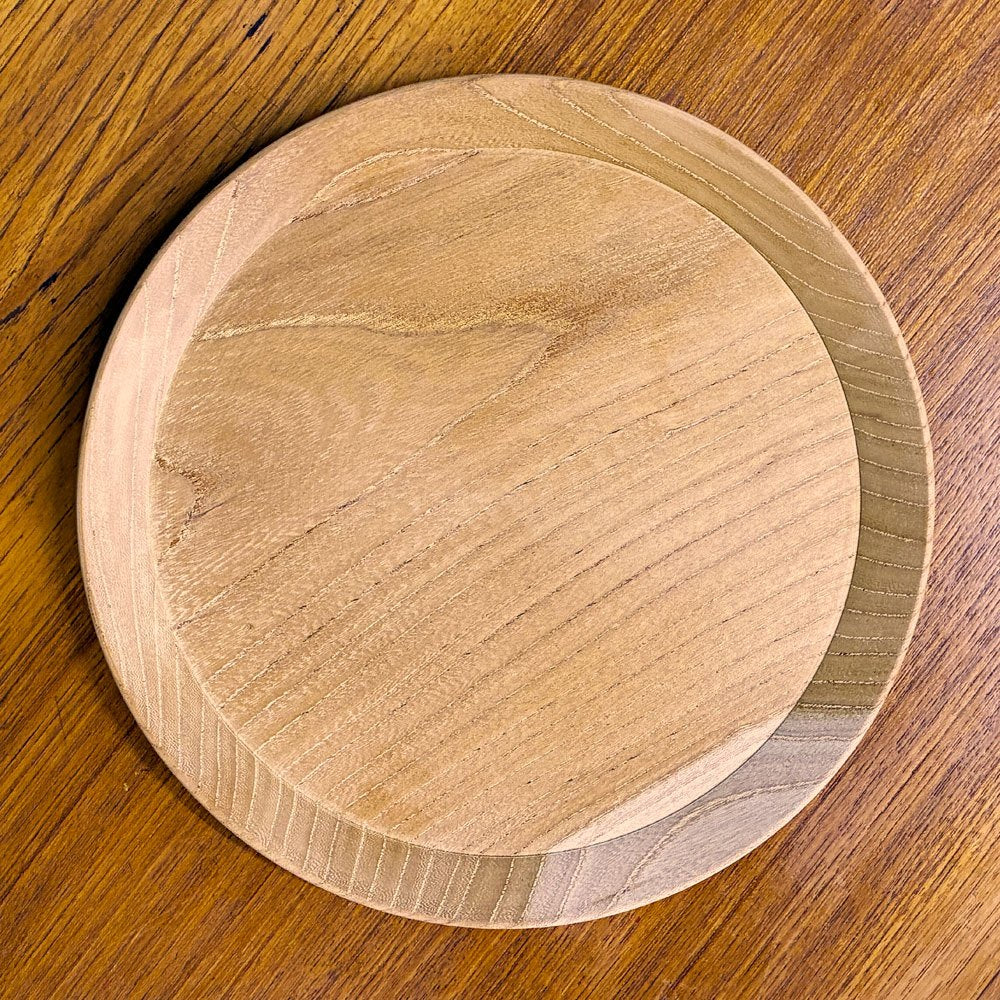 東屋 山茶盆 欅 トレイ トレー 挽き物 お盆 富山 無垢 日本製 木工藝 直径24cm ◎