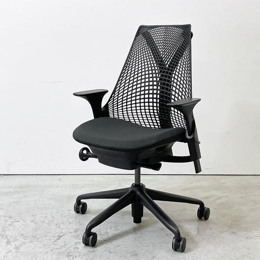 ハーマンミラー Herman Miller セイルチェア SAYL CHAIR デスクチェア オフィスチェア ブラック ミドルバック イヴ・ベアール 2013年製 旧モデル B ●