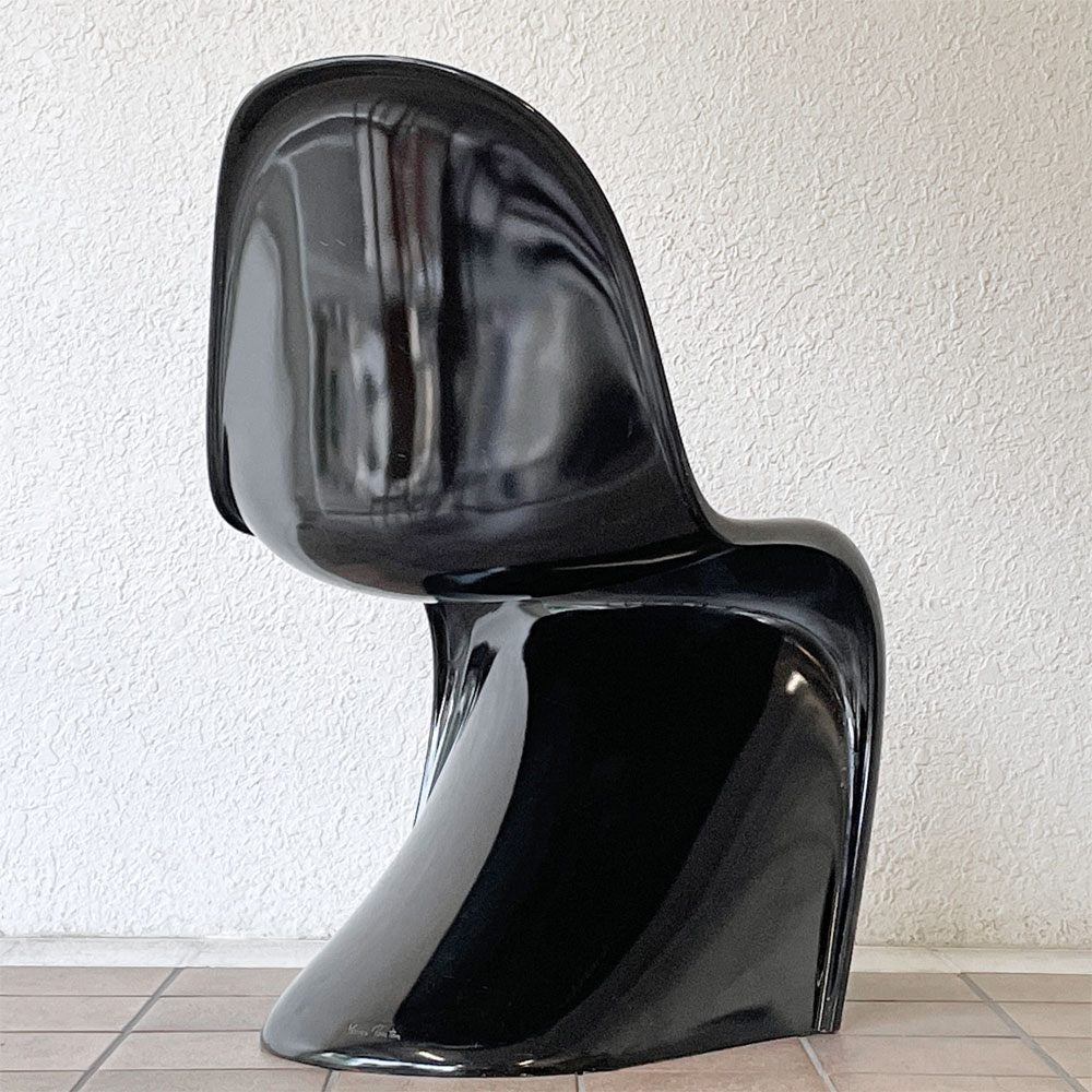パントンチェア ビンテージ ダイニングチェア ヴェルナーパントン Verner Panton ブラック 1984年製 Horn社 スペースエイジ 希少 B ◇