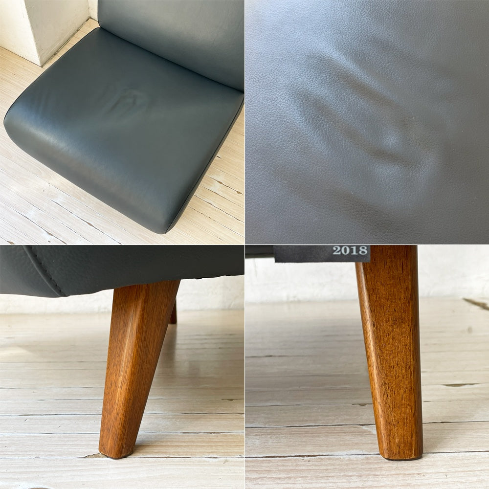 フランネルソファ FLANNEL SOFA プロント PRONT 1シーター ソファ アームレス フェイクレザー 合成皮革 定価89,000円程 ★