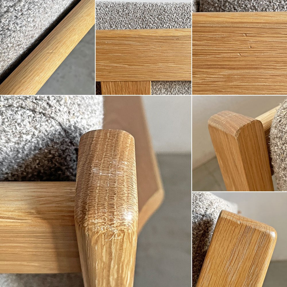 ウニコ unico ヴィスカ VISKA 3シーターソファ 3人掛け W178cm オーク材 カバーリングファブリック ベージュ系 参考価格￥179,300- 〓