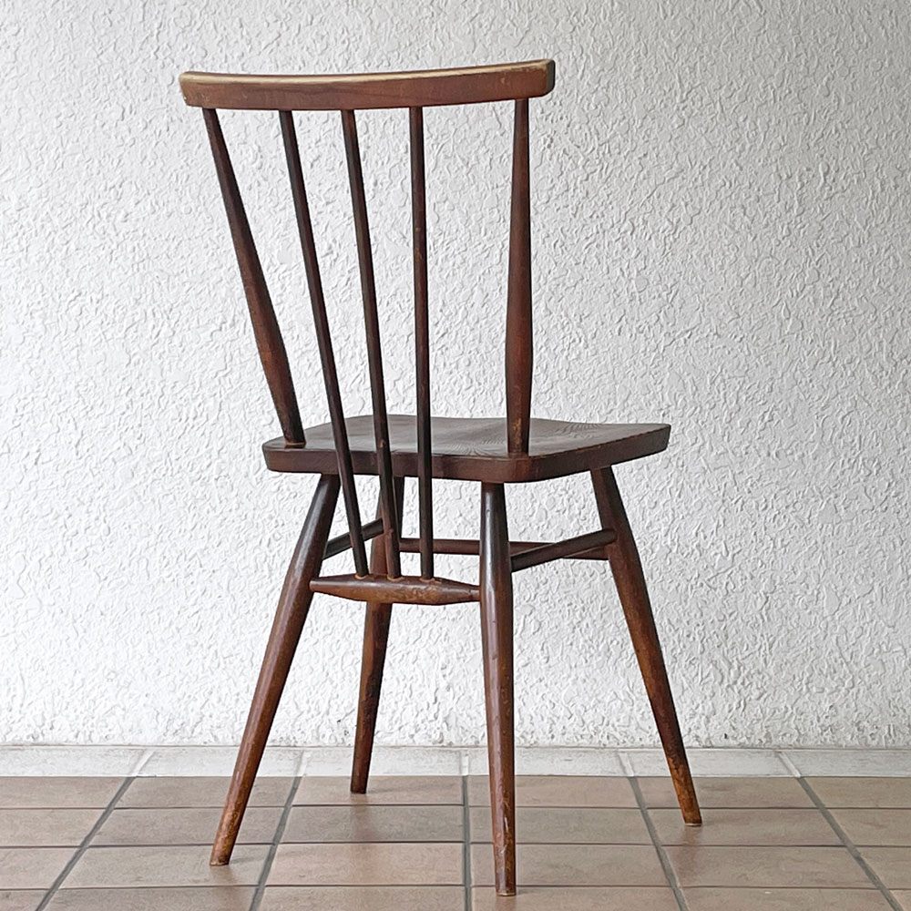 アーコール Ercol スティックバックチェア ダイニングチェア エルム材 UKビンテージ Vintage 英国家具 ◇