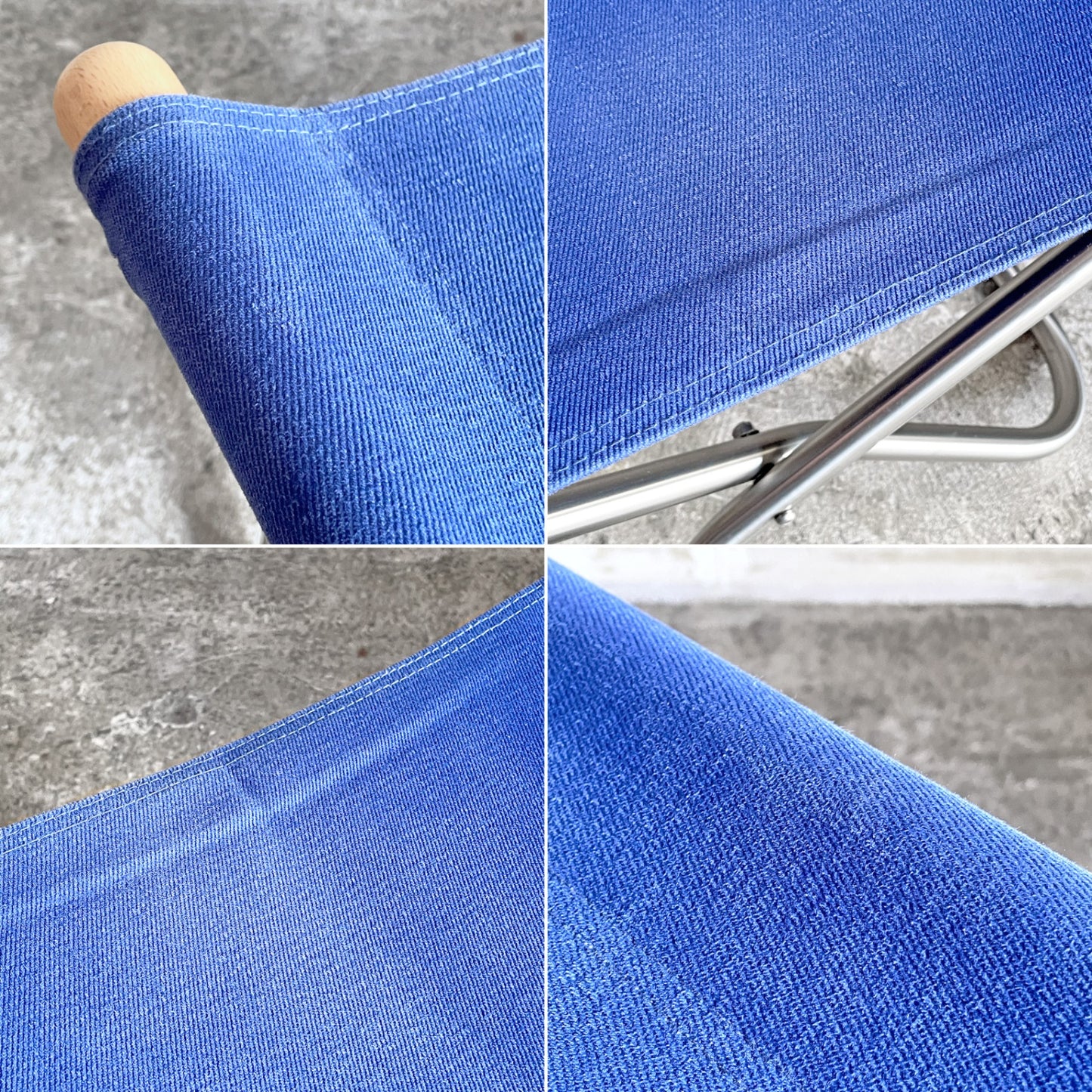 ニーチェアX  NY chair X フォールディングオットマン 折り畳み ナチュラル×ブルー  MoMA 藤栄 新居 猛 ■