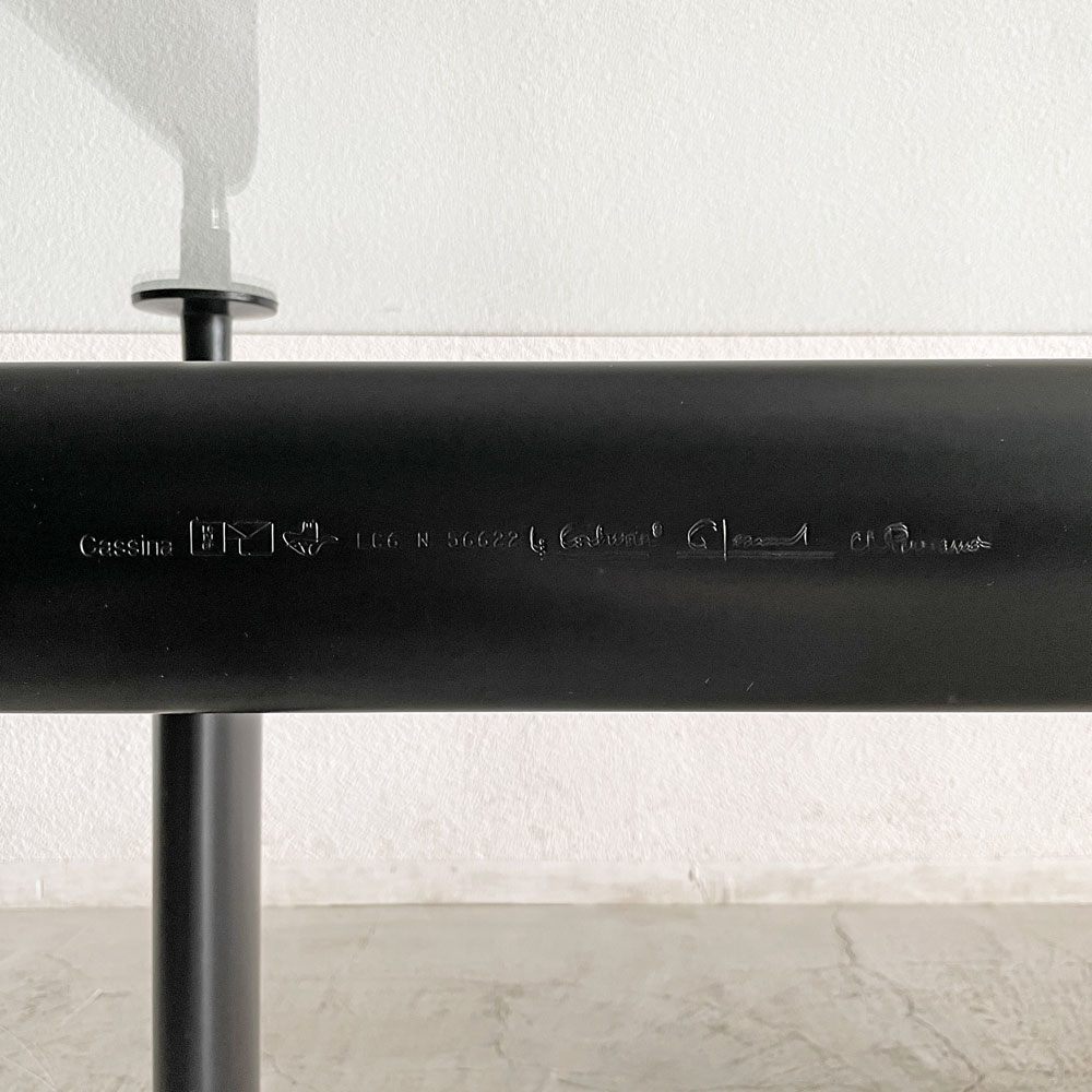 カッシーナ Cassina ターブル・テューブ・ダヴィオン 6 TABLE TUBE D’AVION LC6 ダイニングテーブル クリアガラス天板 ブラック脚 W225×D85cm ル・コルビジェ 定価￥1,111,000- 未使用品 〓