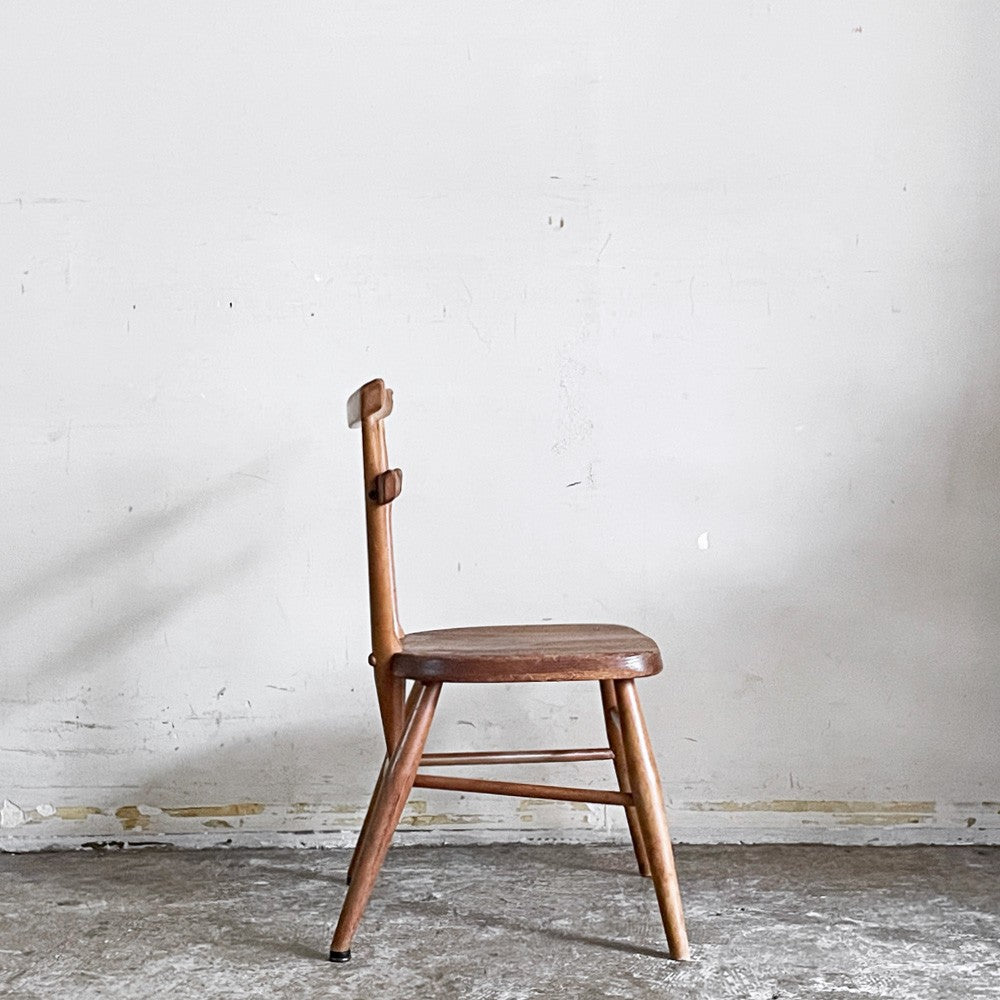 アーコール Ercol ダブルバックチェア キッズチェア イエロードット 黄色 スタッキング エルム材 UKビンテージ Vintage 英国家具 ■