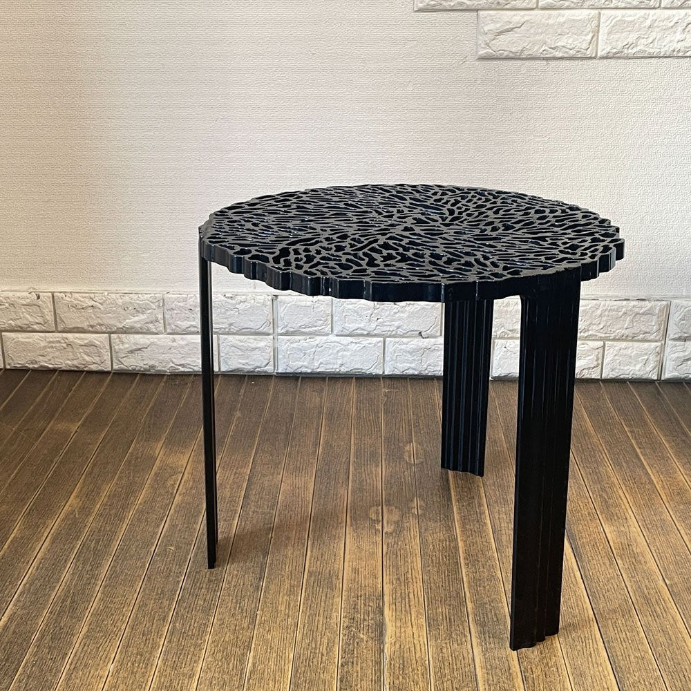 カルテル Kartell ティーテーブル ハイ T-TABLE サイドテーブル ブラック φ50×H44cm パトリシア・ウルキオラ イタリア 定価￥51,500- ◎
