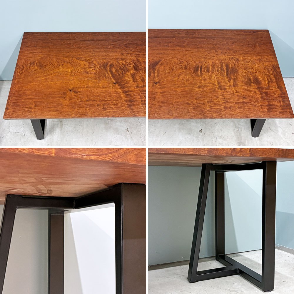 アノニマスデザイン Anonymous Design 天然木 一枚板 ダイニングテーブル スチール脚 W150cm 店舗什器 ◎