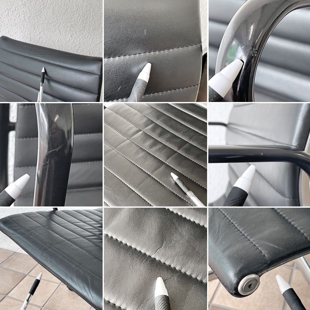 ハーマンミラー Herman Miller アルミナムグループ マネジメントチェア デスクチェア 本革 4本脚 アームチェア キャスター イームズ ビンテージ ◇