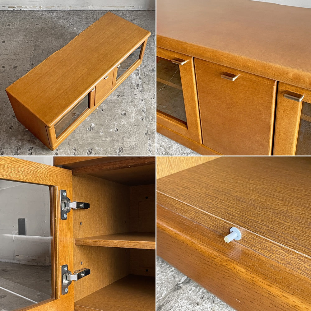 浜本工芸 No.3100 TVボード AVボード ローボード ナラ材 ナチュラル キャスター W125cm 定価￥124,300- ■