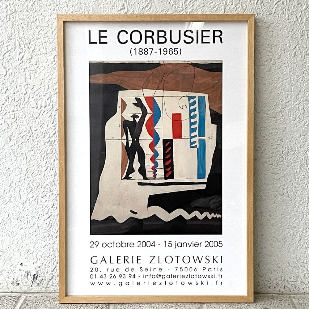 ル・コルビジェ Le Corbusier 2004-2005 Galerie Zlotowski 展覧会ポスター モデュロール Modulor 黄金比 額装品 フランス ◇