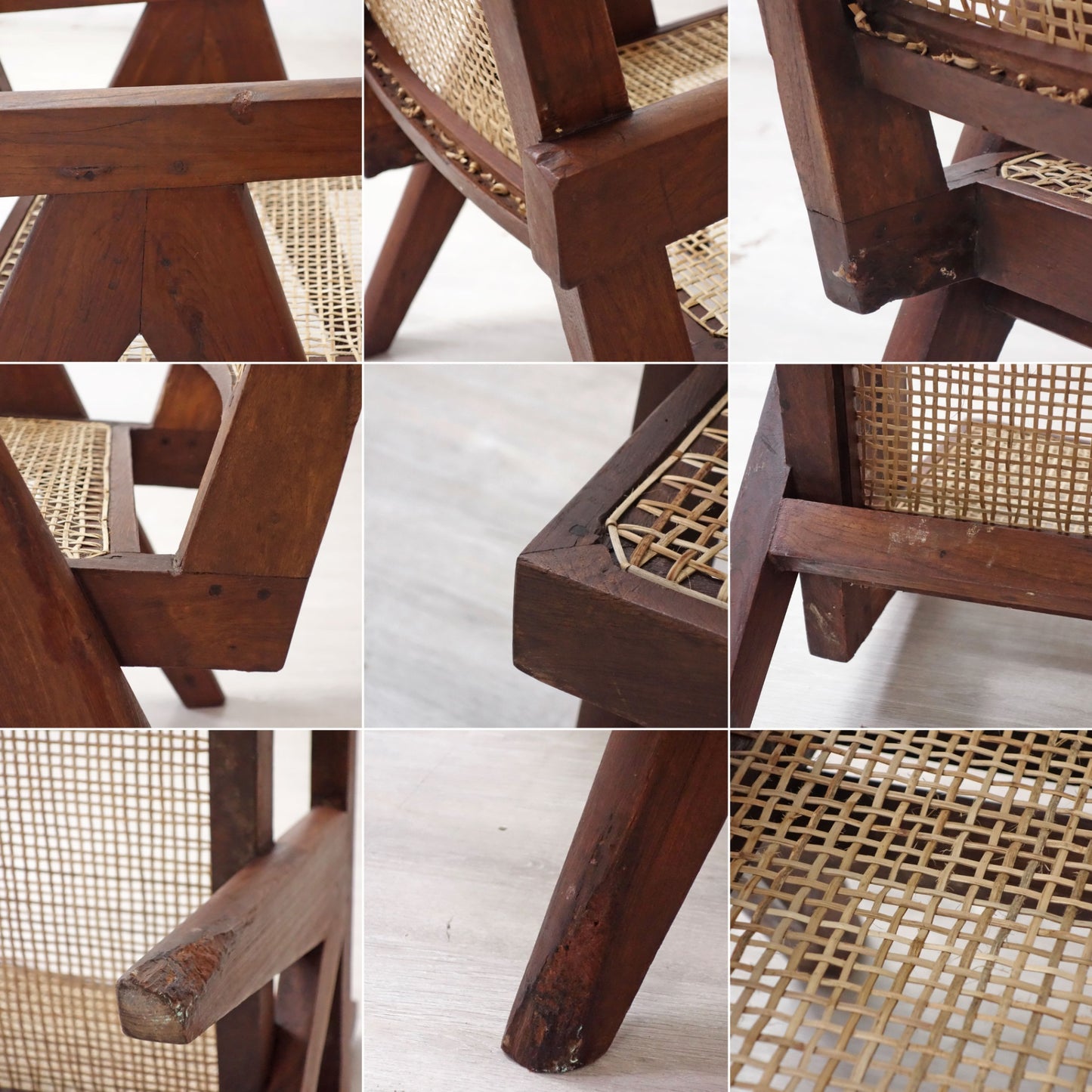 ピエール・ジャンヌレ Pierre Jeanneret イージーチェア Easy Chair チーク無垢材 チャンディーガル レター有 1950s P.U./C.H./L.I.b.-39 ビンテージ ●