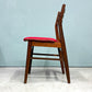 北欧ビンテージ Scandinabian Vintage チーク材 ダイニングチェア ラダーバック レッド系 ストライプ柄 北欧家具 ◎