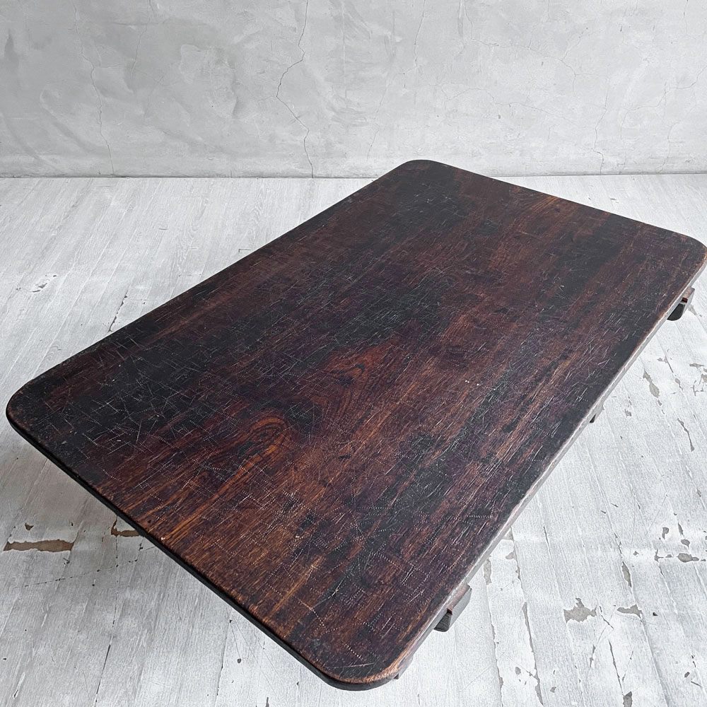 ジャパンビンテージ Japan Vintage ちゃぶ台 卓袱台 角ちゃぶ 座卓 折りたたみ 時代家具 和家具 古道具 ♪