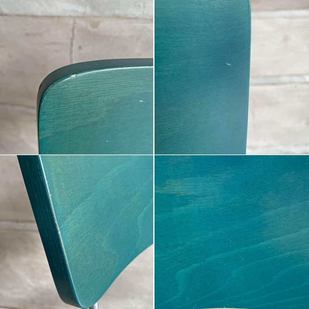 エミュー emu スチールｘウッド ダイニングチェア スタッキングチェア グリーン インダストリアルテイスト 2脚セット ♪