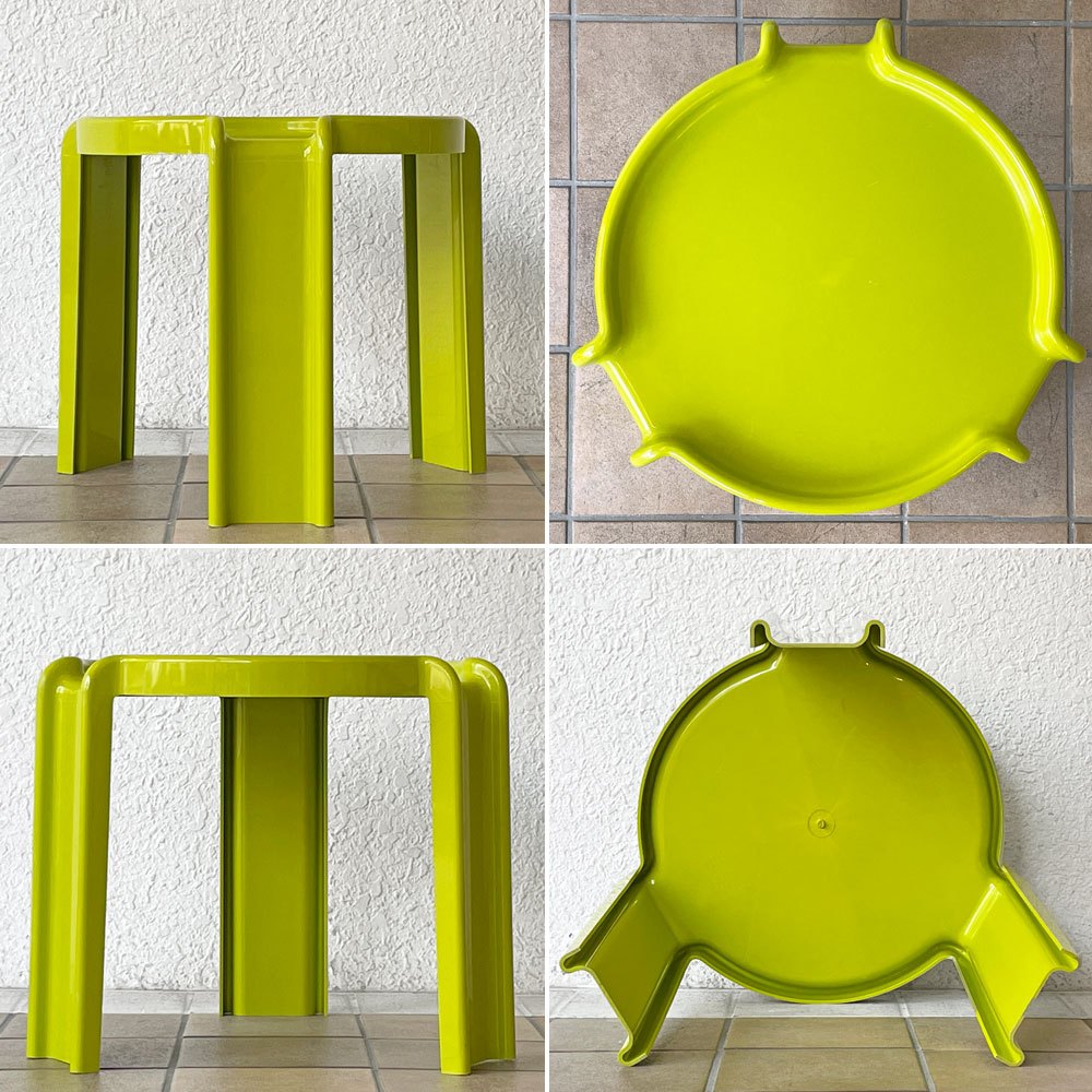 カルテル Kartell ネストテーブル Nesting Tables ジオット・ストッピーノ 3点セット ライムグリーン イタリアモダン オーストラリア製 希少 ◇