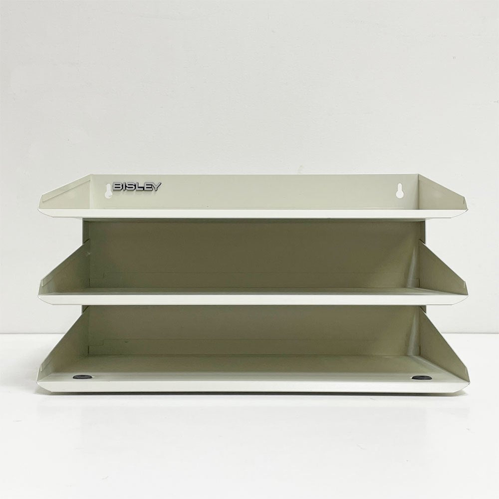 ビスレー BISLEY 3段 レターラック クリーム 書類棚 A4サイズ 横型 W38.5cm 壁掛け可 デスクアクセサリー 英国 廃番カラー ●