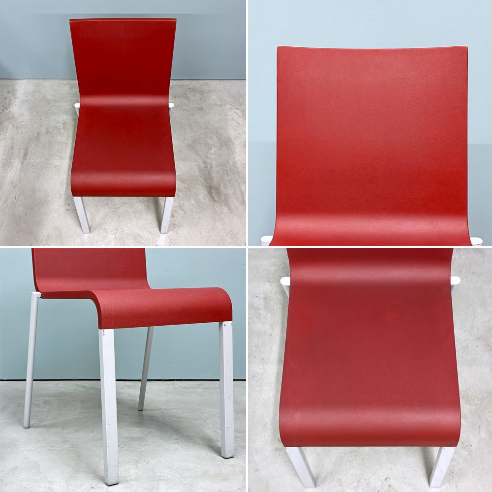 ヴィトラ vitra. ゼロスリー .03 ダイニングチェア スタッキングチェア マールテン・ヴァン・セーヴェレン Maarten Van Severen レッド B ◎