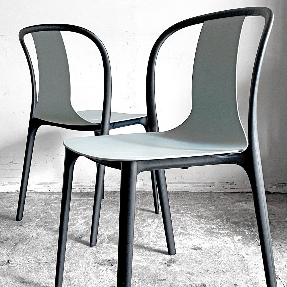 ヴィトラ Vitra ベルヴィルチェア Belleville Chair ダイニングチェア スタッキングチェア モスグレー ロナン & エルワン・ブルレック A ■
