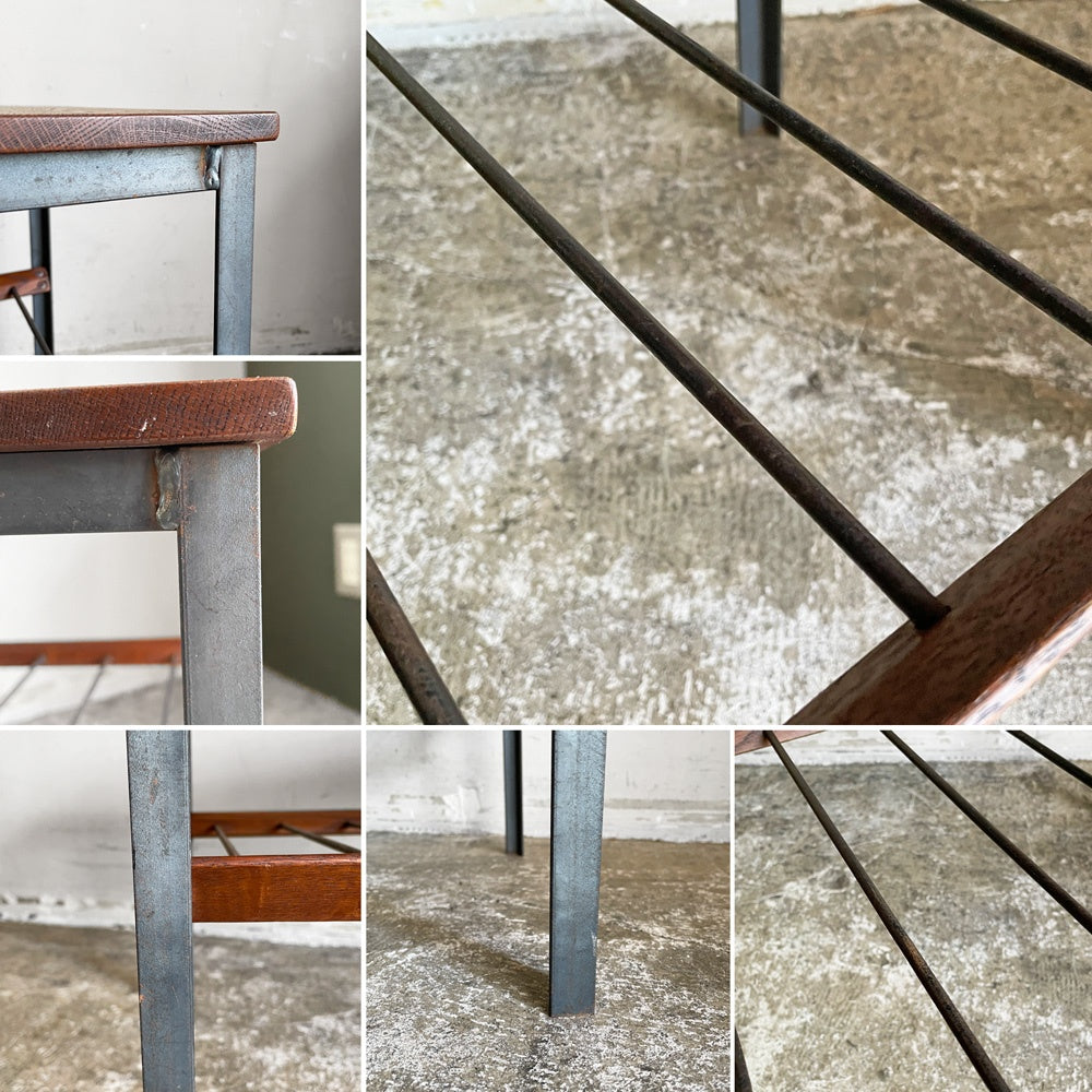 トラックファニチャー TRUCK FURNITURE ブーメラン BOOMERANG SIDE TABLE サイドテーブル 楢無垢材 スチール脚 W39cm インダストリアル ■