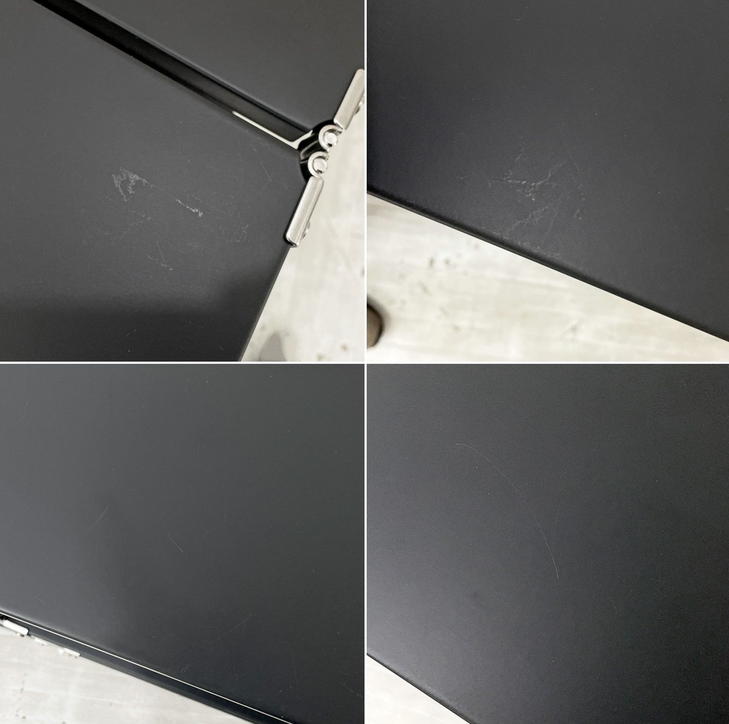 無印良品 MUJI ステンレスユニットシェルフ 2列2段 ダークグレー スチール棚板＋サイドパネル＋バックパネル W140cm モダンデザイン ●