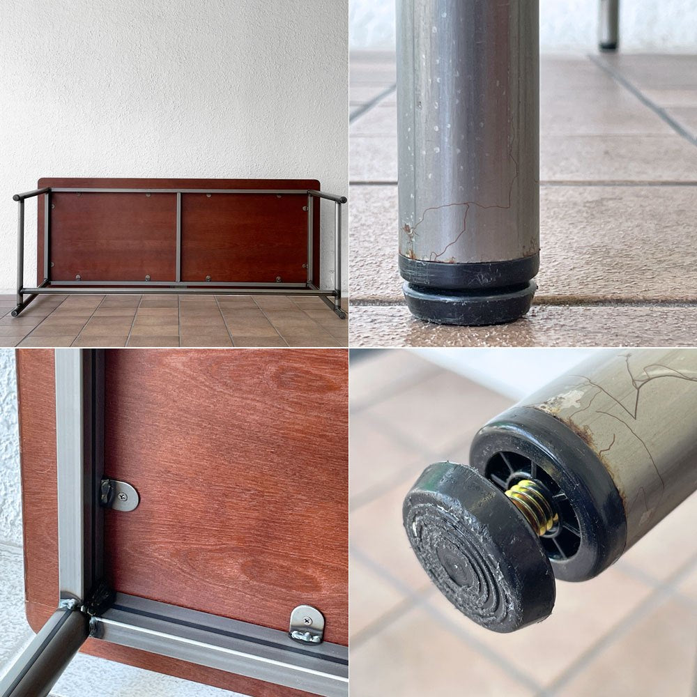 インダストリアルデザイン Industrial Design ワークデスク ウッド天板ｘスチールレッグ W160cm 配線孔 ◇