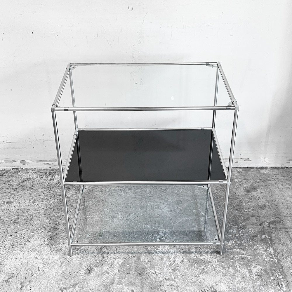 FRNHT Furnihunter ガラスシェルフ Tool rack 001 GL half オープンシェルフ ガラス  クリア×ブラック×クリア スチール 3段 H65cm ■