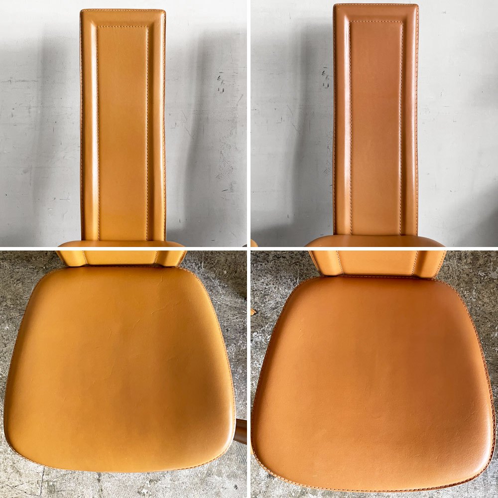 IDC大塚家具 OTSUKA ダイニングチェア ハイバック 椅子 8391 本革 牛革 2脚セット ■