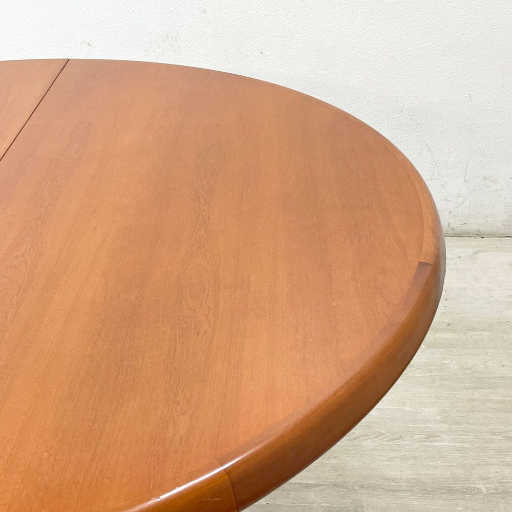 CJ ROSENGAARDEN エクステンション ダイニングテーブル ラウンド チーク材 W110～168.5cm 伸長式 アジャスター デンマークビンテージ 北欧家具 ●