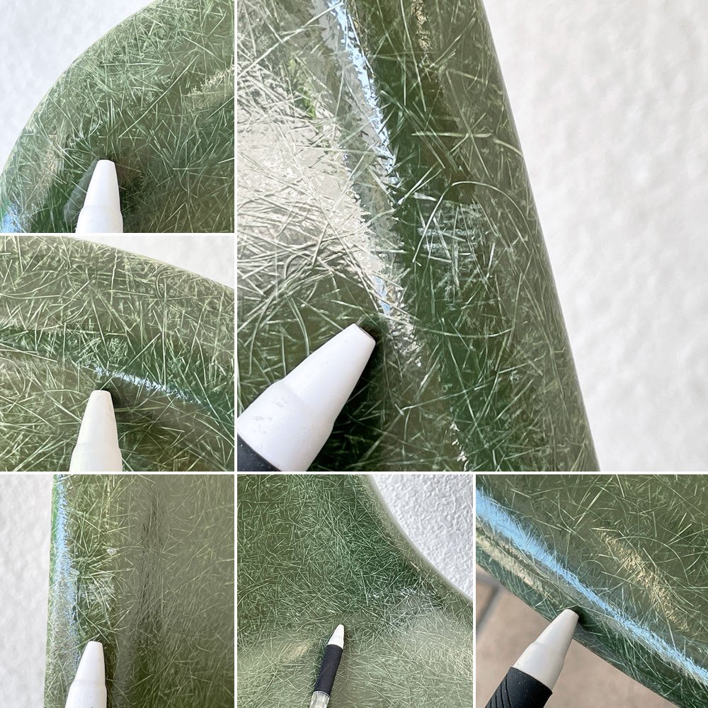 ハーマンミラー Herman Miller サイドシェルチェア ダイニングチェア 2nd FRP Hベース オリーブグリーンダーク イームズ ミッドセンチュリー ビンテージ 希少 B ◇