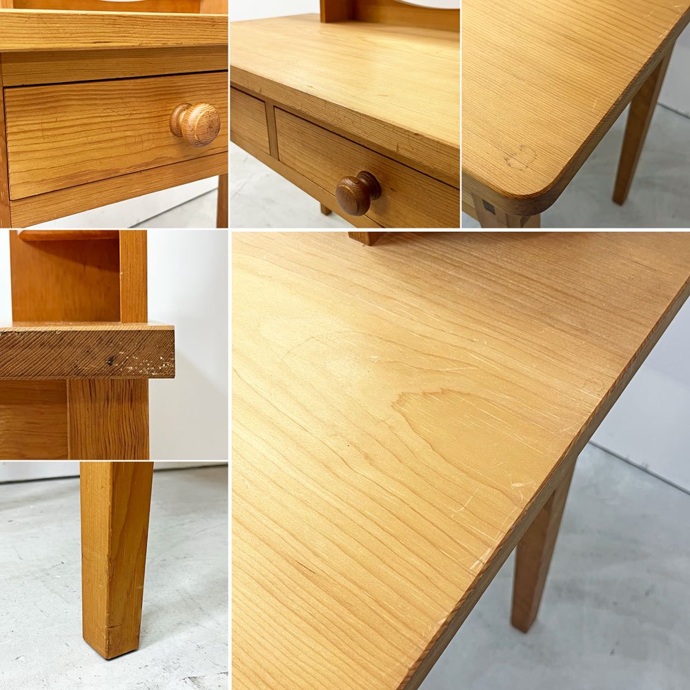 カキ キャビネット メーカー KAKI CABINET MAKER ミラーテーブル Mirror Table ドレッサー 鏡台  抽斗2杯  紅松無垢材 参考定価 ￥187,000- ●