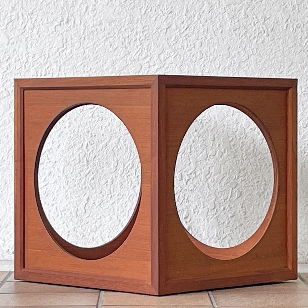 二葉家具 ビンテージ ハコテーブル チーク材 W40cm 原好輝 オープンシェルフ 自在家具 ミッドセンチュリーモダン 希少 B ◇