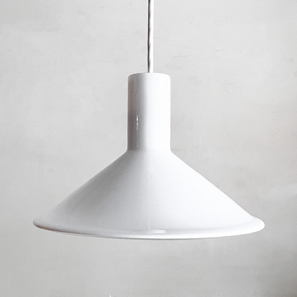 ホルムガード Holmegaard P＆T PENDEL ペンダントライト ホワイトガラス 32cm マイケル・バング デンマーク ビンテージ 北欧照明 ■