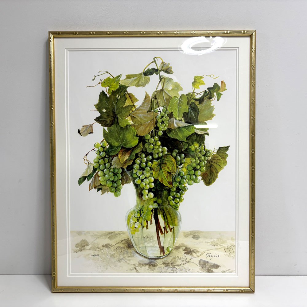 橋本不二子 Harvest Joy ナイアガラ 版画 ラウンドドット 54×69cm 116/350 額装品 ●