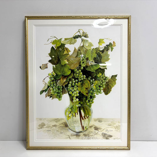 橋本不二子 Harvest Joy ナイアガラ 版画 ラウンドドット 54×69cm 116/350 額装品 ●