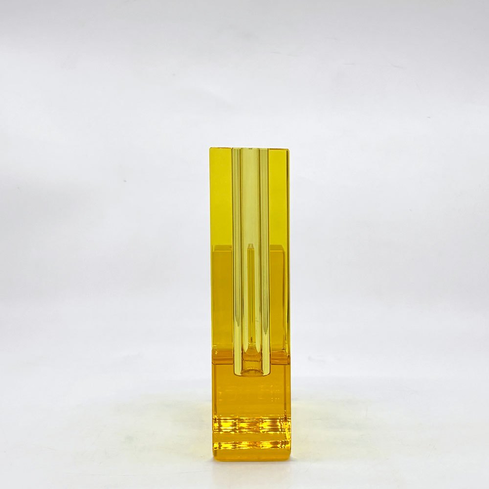 ヒュプシュ Hübsch デュオベース Duo Vase ガラスベース フラワーベース クリスタルガラス デンマーク 北欧 イエロー モダンデザイン ●