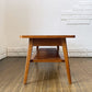 パシフィックファニチャーサービス P.F.S. ローテーブル DH TEA TABLE WITH SHELF Lサイズ W120cm ナラ材 ダークブラウン マガジンラック付 ◎