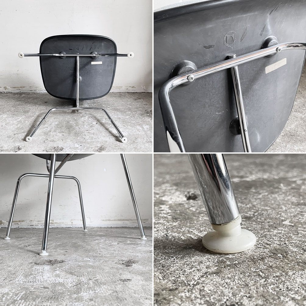 ハーマンミラー Herman Miller ツーピースプラスチックチェア Two Piece Plastic Chair DCM ライトブルー ファブリック ビンテージ ミッドセンチュリー イームズ ■