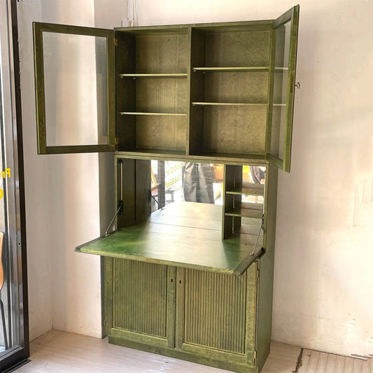 アスコ ASKO Anjala ライティングビューロー  ブックシェルフ bureau バーキャビネット オッリ・ボルグ Olli Borg グリーンペインテッド ビンテージ 北欧家具 ★