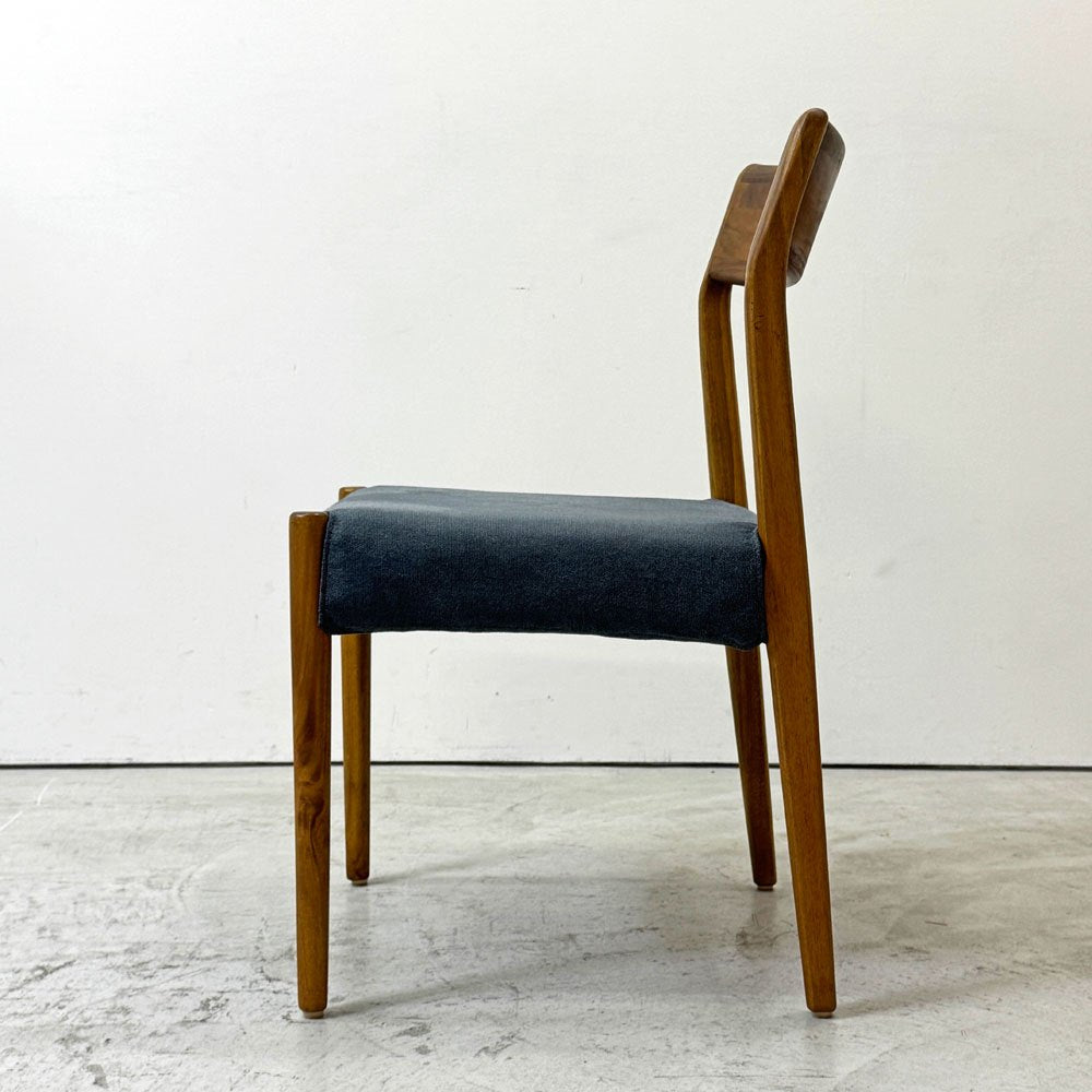 朝日木材加工 エッダ EDDA Dining Chair101 Fabric ダイニングチェア ブルー 北欧 定価￥33,000- A ●