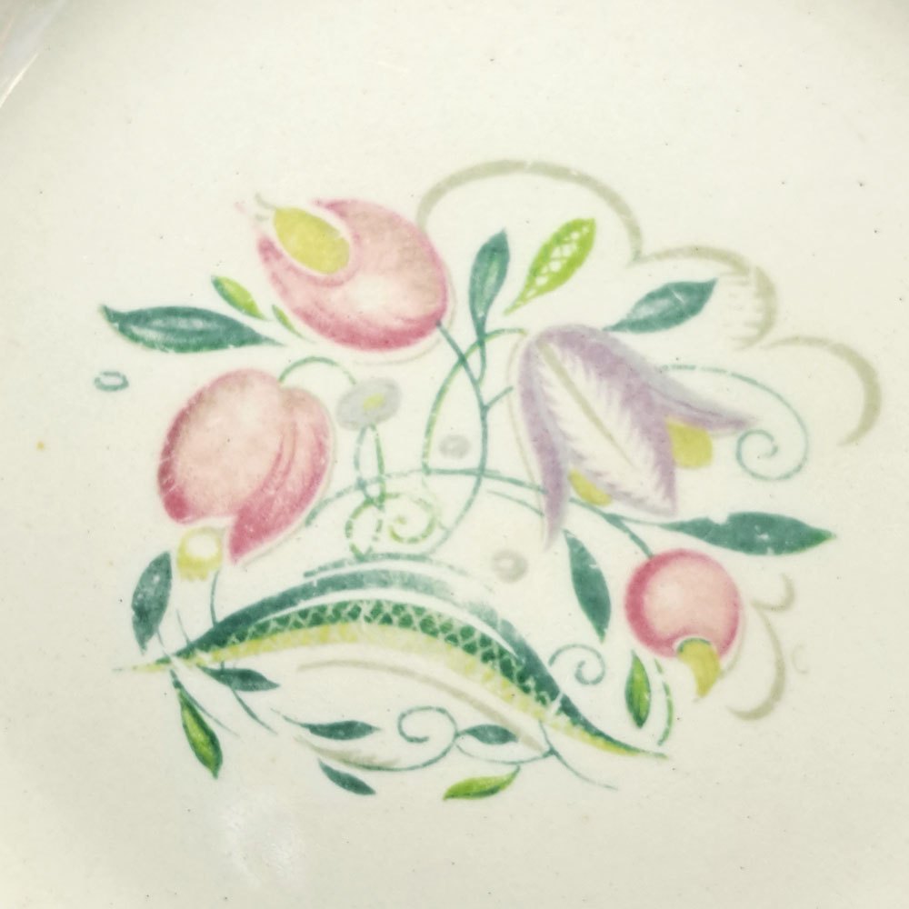 スージークーパー Susie Cooper ドレスデンスプレイ プレート ピンク Φ17cm 英国食器 ビンテージ ●