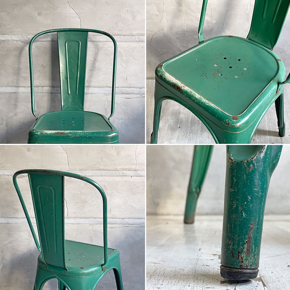 トリックス TOLIX ビンテージ エーチェア A-chair ダイニングチェア スタッキングチェア グリーン グザビエ・ポシャール Xavier Pauchard フランス 50's 希少 B　♪