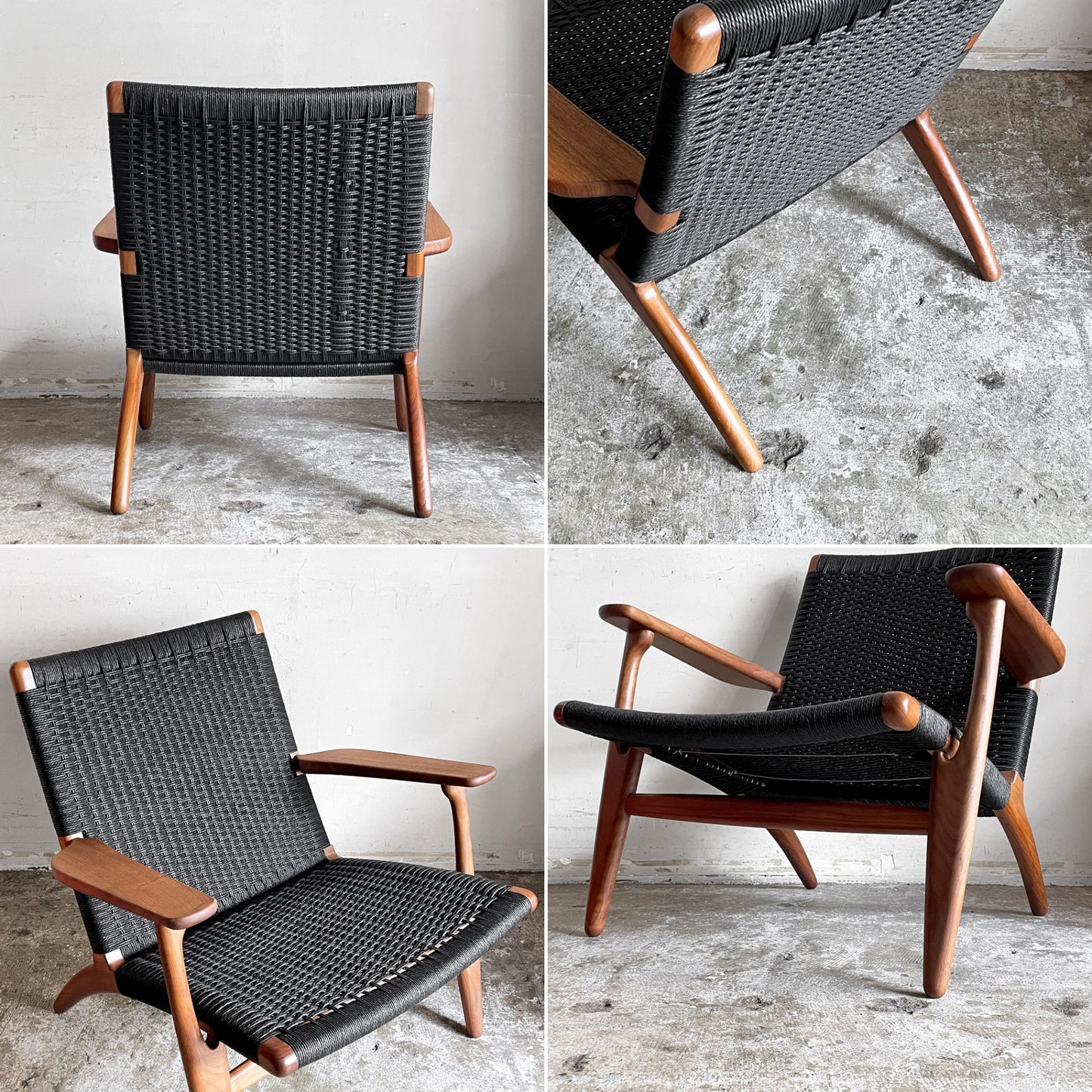 カールハンセン＆サン Carl Hansen & Son CH25 イージーチェア ラウンジチェア ウォールナット材 ブラックペーパーコード ハンス・J・ウェグナー デンマーク 北欧家具 ■
