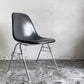 ハーマンミラー Herman Miller サイドシェルチェア FRP製 アプホルスター PVCレザー ダークグレー スタッキングベース ダークグレー C&R イームズ ビンテージ ミッドセンチュリー ■