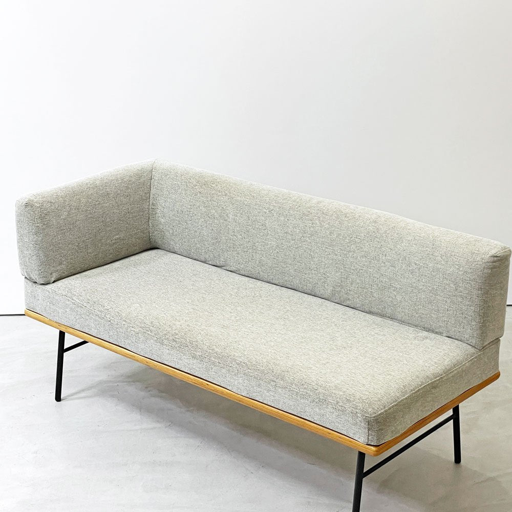 ウニコ unico ファニート ベンチ 片アームL FUNEAT bench arm-L 鉄脚 オーク材×スチールレッグ カバーリング W138cm カフェスタイル ●