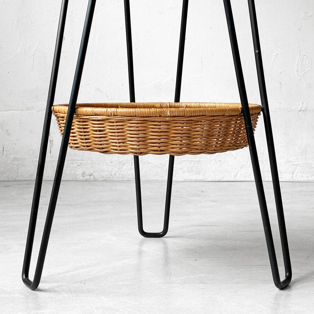 イデー IDEE ワラビー WALLABY SIDE TABLE サイドテーブル ラタン スチール ブラック ナチュラルデザイン ★