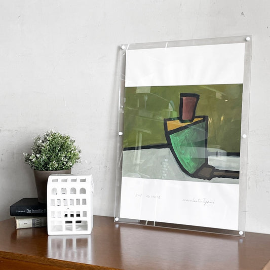 田上允克作 TAGAMI Masakatsu 2018 No.10042 絵画 アクリル 額装品 アート サイン有 W43.5cm ■
