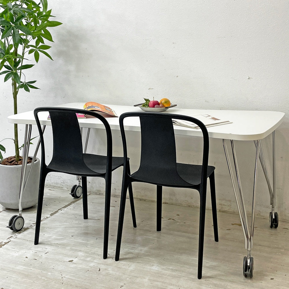カルテル Kartell マックステーブル MAX TABLE ホワイト ミーティングテーブル キャスター付 フェルーチョ・ラヴィアーニ Ferruccio Laviani イタリア 定価￥224,400- ●