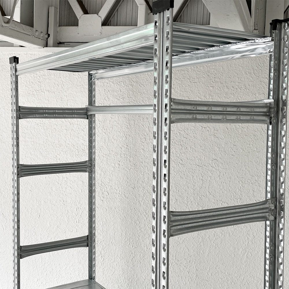 メタルシステム METALSISTEM スーパー123 SUPER123 シリーズ スチールシェルフ TIER STEEL SHELF ハンギングバーセット Ｗ128×Ｄ41.5×Ｈ213 4段 ◇
