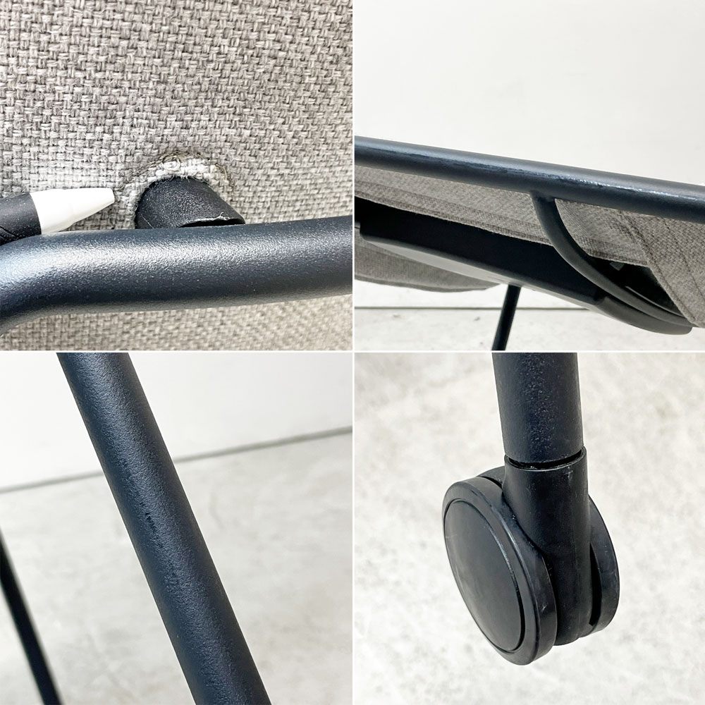 コクヨ KOKUYO オフセットフレームチェア offset frame chair オフィスチェア スタッキングチェア 4本脚 ファブリックシート スカイグレー キャスター B ●